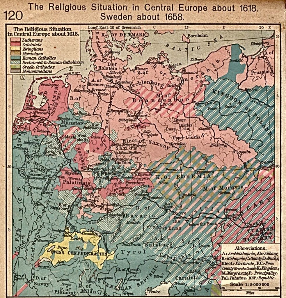 Dominant Religions in Europe 1618